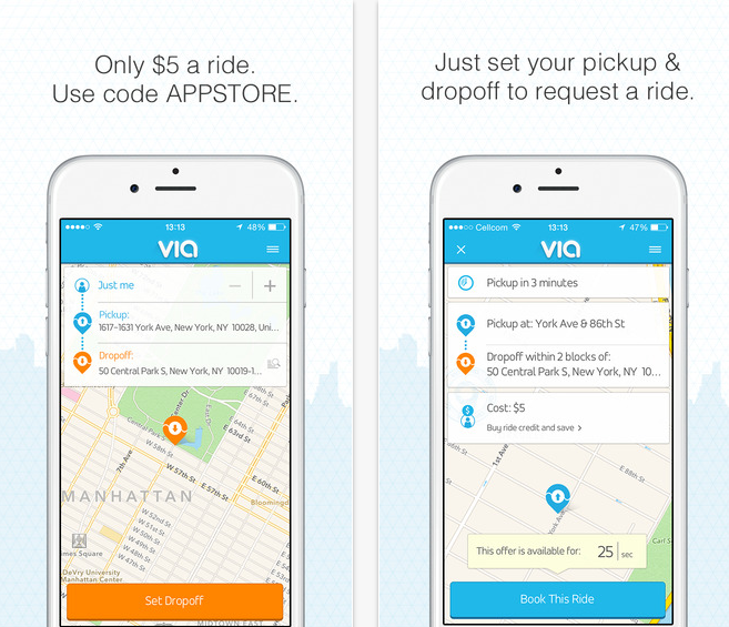 Uber, Lyft, Gett, Juno, and Via Which of these 5 NYC taxi alternatives